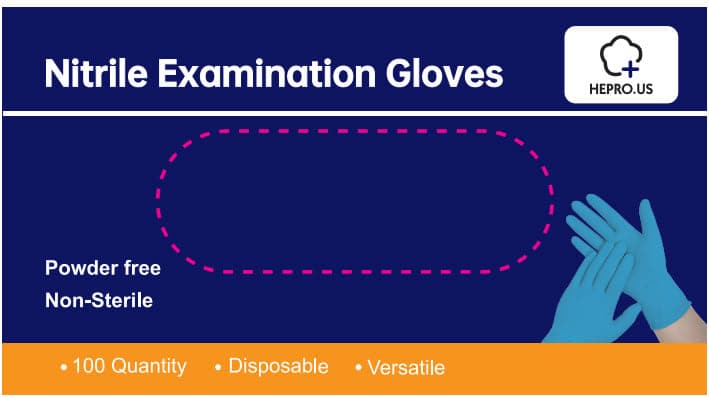 Hepro 4 mil Blue Nitrile Powder-Free Gloves 1000 Gloves/Case - CHNB4