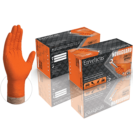 UniFirst Ammex Gloveworks Industrial Orange RDT Nitrile 8-Mil