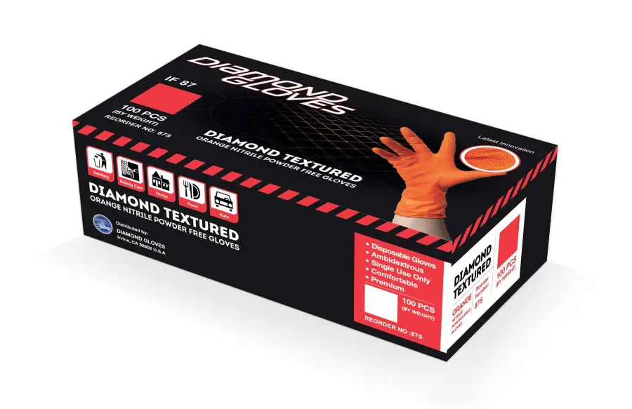 Disposable Glove Diamond Nitrile Grip Gloves Mil