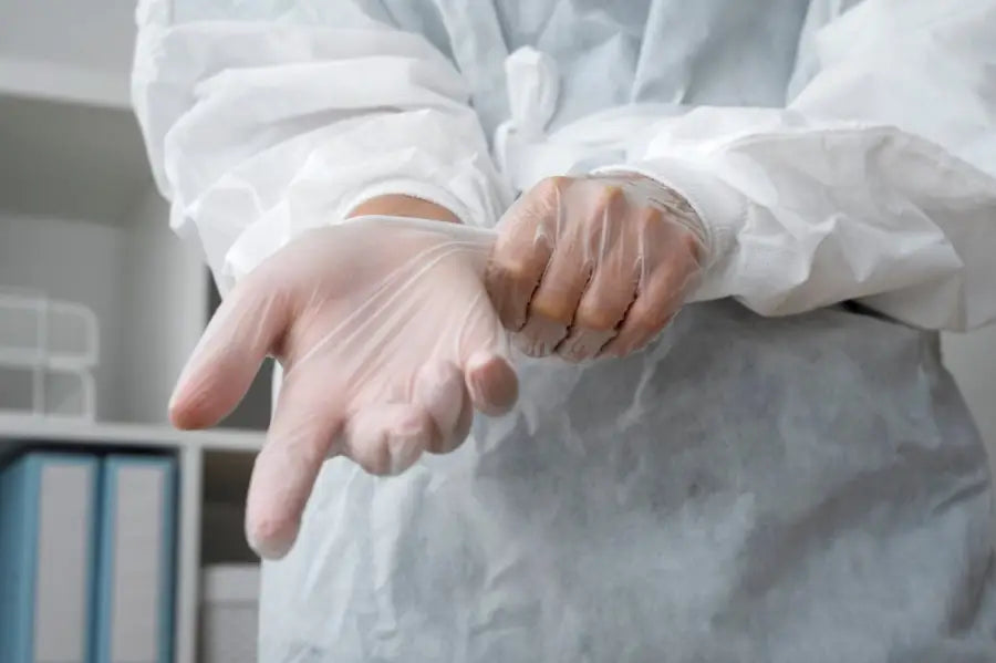使い捨て手袋　synguard vinyl exam gloves　Mサイズ　1000枚 Disposable Gloves - SynGuard Vinyl Examination Gloves