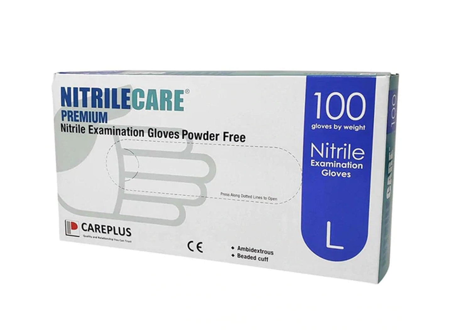 NitrileCare Premium Blue Exam Gloves (6 Mil), 1000 Gloves/Case CE3098NB - Cetrix Technologies LLC