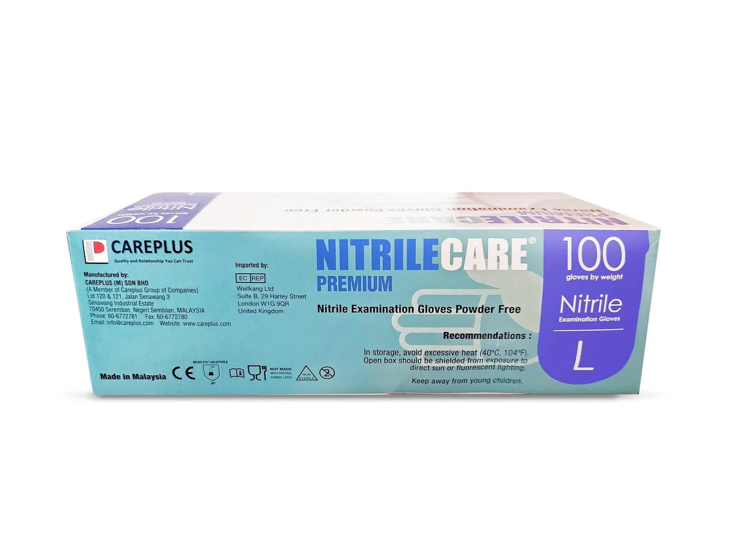 NitrileCare Premium Blue Exam Gloves (6 Mil), 1000 Gloves/Case CE3098NB - Cetrix Technologies LLC