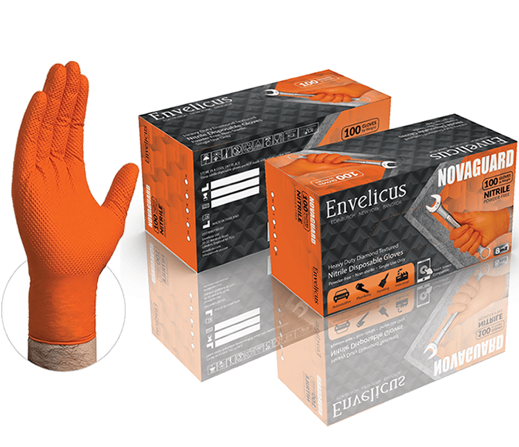 Gloveworks Nitrile Disposable Gloves XL Orange
