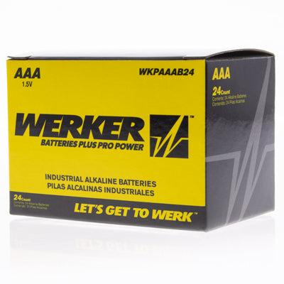 Werker AAA Alkaline Batteries 24-Pack: Leak-Proof, Long-Lasting Power for High-Drain Devices