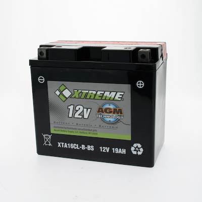 Xtreme 16CL-B-BS 12V 230CCA AGM Powersport Battery - High-Performance, Spill-Proof