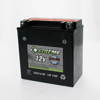 Xtreme High-Performance 16-BS 12V 230CCA AGM Powersport Battery for Motorcycles ATVs