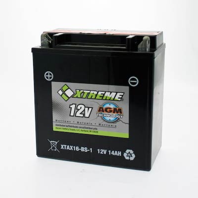 Xtreme 16-BS-1 AGM Powersport Battery 12V 230CCA High-Performance Spill-Proof