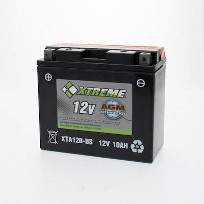 Xtreme 12B-BS 12V 175CCA AGM Powersport Battery for ATV Snowmobile Motorcycle