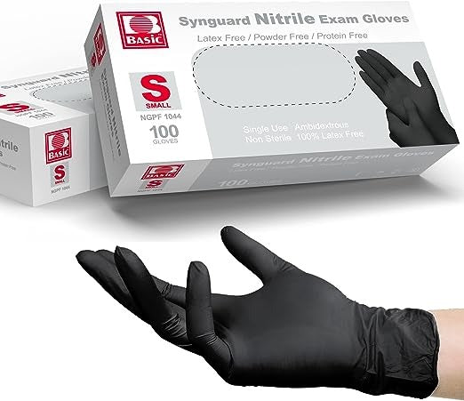 INTCO Black Nitrile Exam Glove, 5 mil