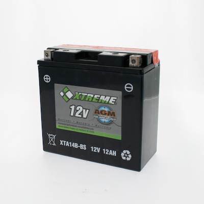 Xtreme 14B-BS 12V 210CCA AGM Powersport Battery for ATV Motorcycle Snowmobile