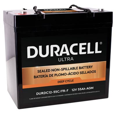 Duracell Ultra 12V 55AH Deep Cycle AGM SLA Battery M6 Terminals