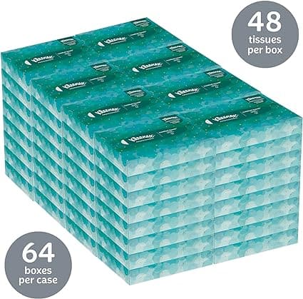 Kleenex Junior Facial Tissue, 2-ply, 48 Tissues/Box, 64 Boxes/Pack (C2