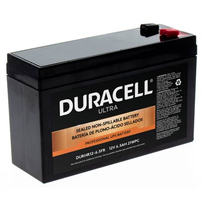 Duracell Ultra 12V 6.5AH High Rate AGM SLA Battery F2/T2 Terminals