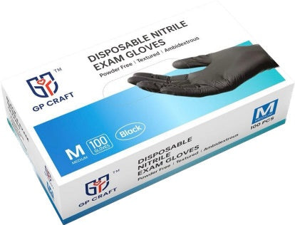GP Craft Black Nitrile Exam disposable glove, 5.5 mil 100/BX 10 BX/CS 1000 $5.60/Box- CGP50