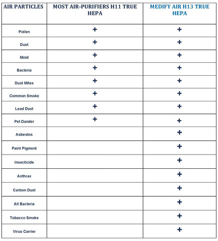 Medifay H13 True HEPA filter specification