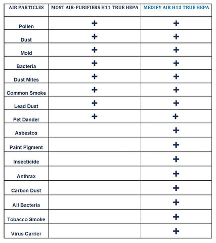 Medifay H13 True HEPA filter specification