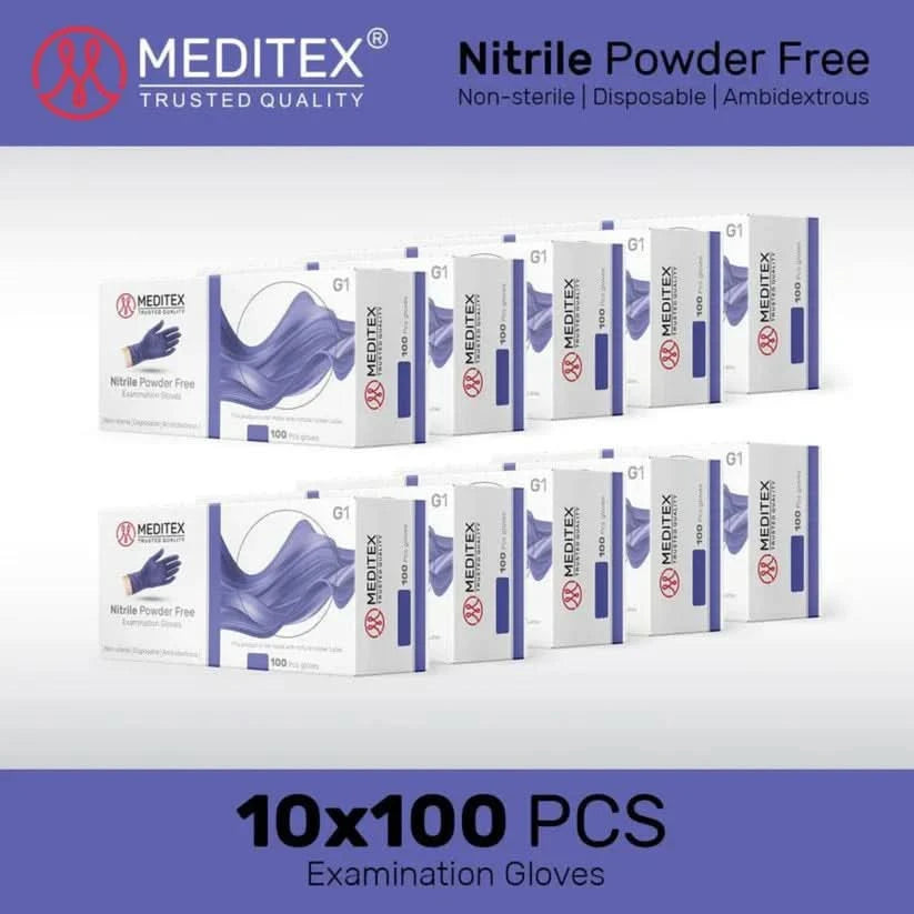 MEDITEX Violet Blue Nitrile Gloves | G1 4mil Exam Gloves CG1VB4