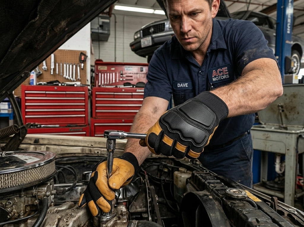 VizoCare Tuff Gard Mechanic Gloves Deerskin and Synthetic Leather