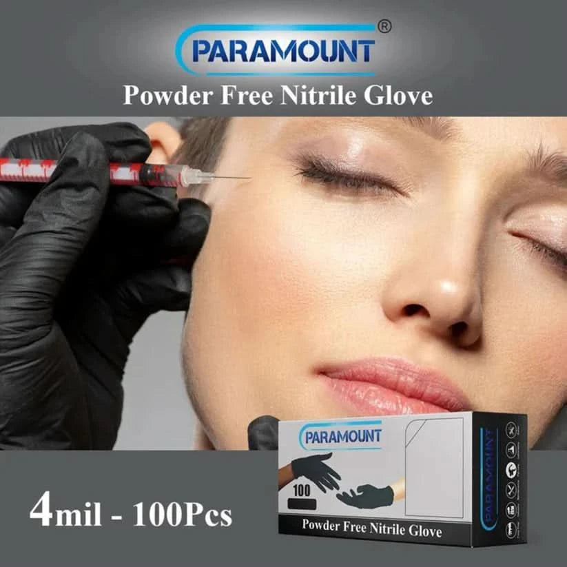 PARAMOUNT Black Nitrile Gloves | 4mil Exam Gloves CPARBK4