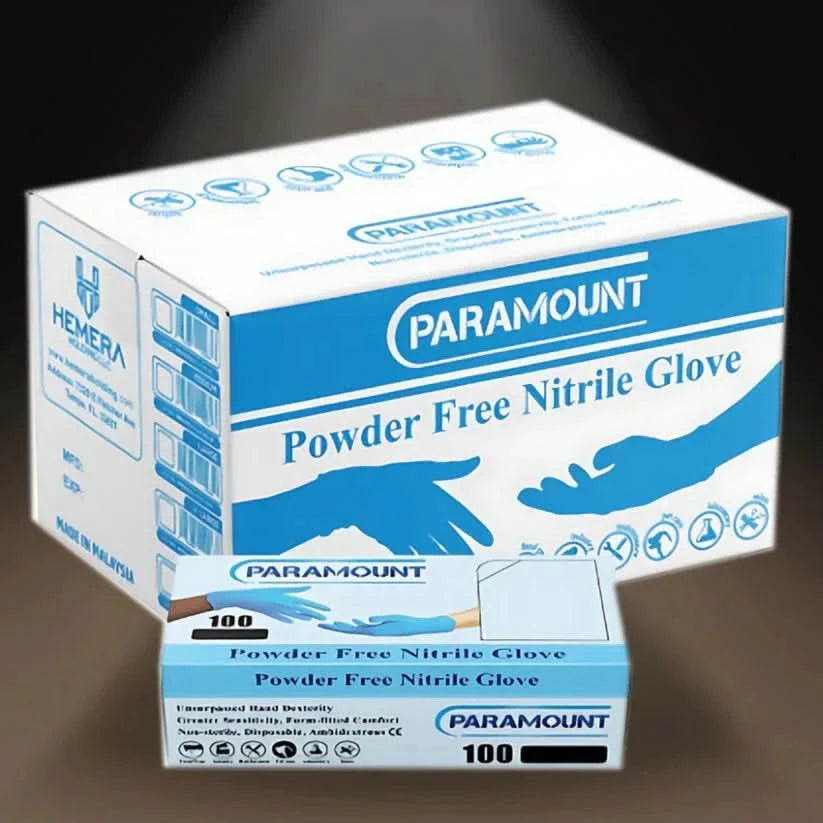 PARAMOUNT Dark Blue Nitrile Gloves | 4mil Exam Gloves CPARDB4