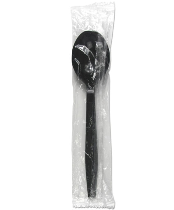 Black PP 2.5g Soupspoon Wrapped, 1000pcs/ctn