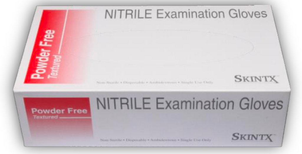 Skintx Black Nitrile Exam Powder Free Gloves, 5mil