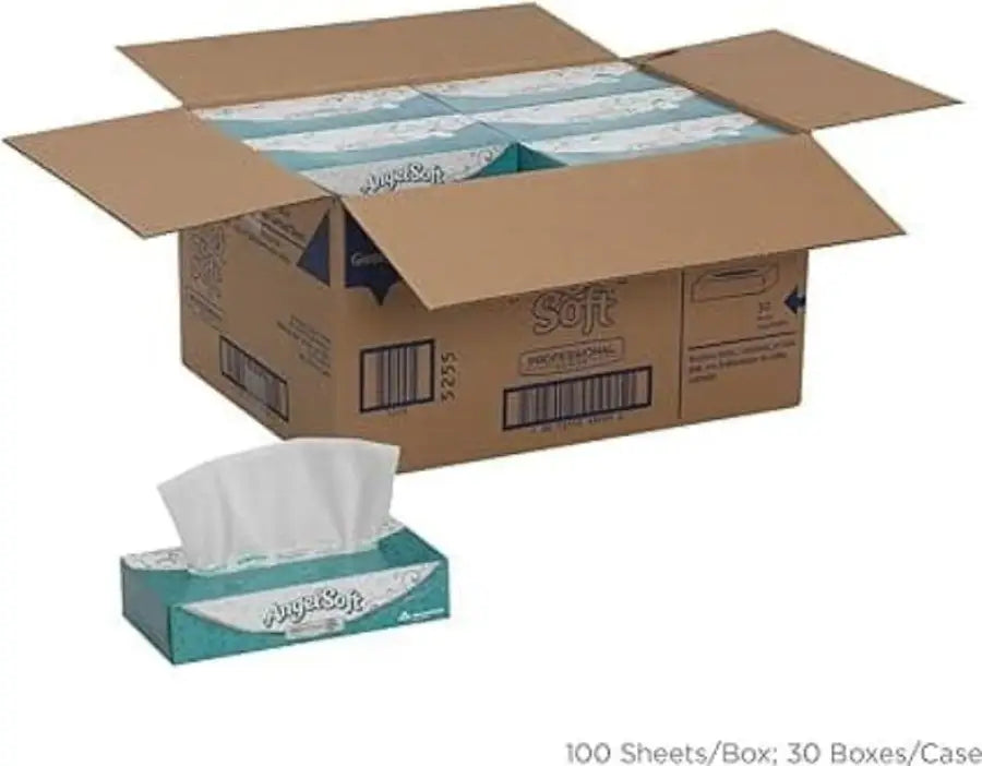 ANGEL SOFT PROFESSIONAL SERIES STANDARD FACIAL TISSUES 2-PLY 100 SHEETS/BOX 30 BOXES/PACK (C- 515511)