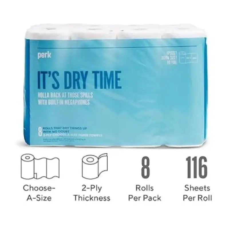 Bulk Paper Towels Rolls Perk Choose-A-Size 2-ply 116 Sheets/roll 8 rolls C55113