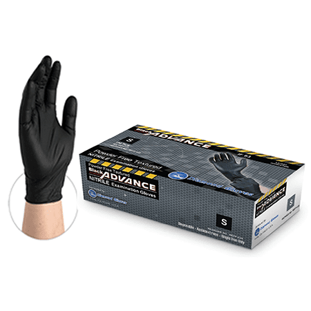 Diamond Black Nitrile Examination Gloves, (6 Mil), 100/BX 10 BX/CS 100