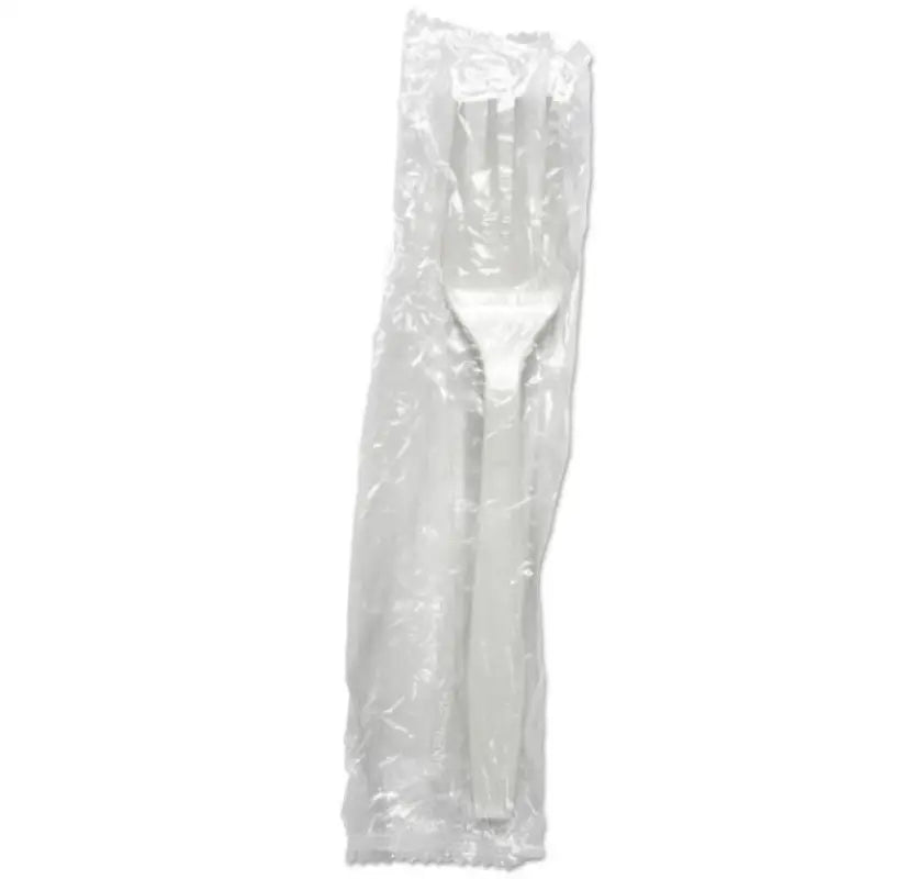 Disposable Fork Wrappe White 5.6g 1000pcs wrapped/ctn - Cutlery