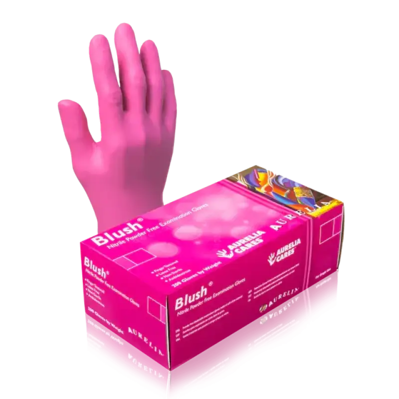 Disposable Gloves Aurelia Blush Nitrile Examination Gloves 3.5 mil CAUPK35 - Gloves