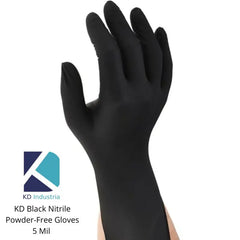 Disposable Gloves KD Black Nitrile Gloves Powder-Free