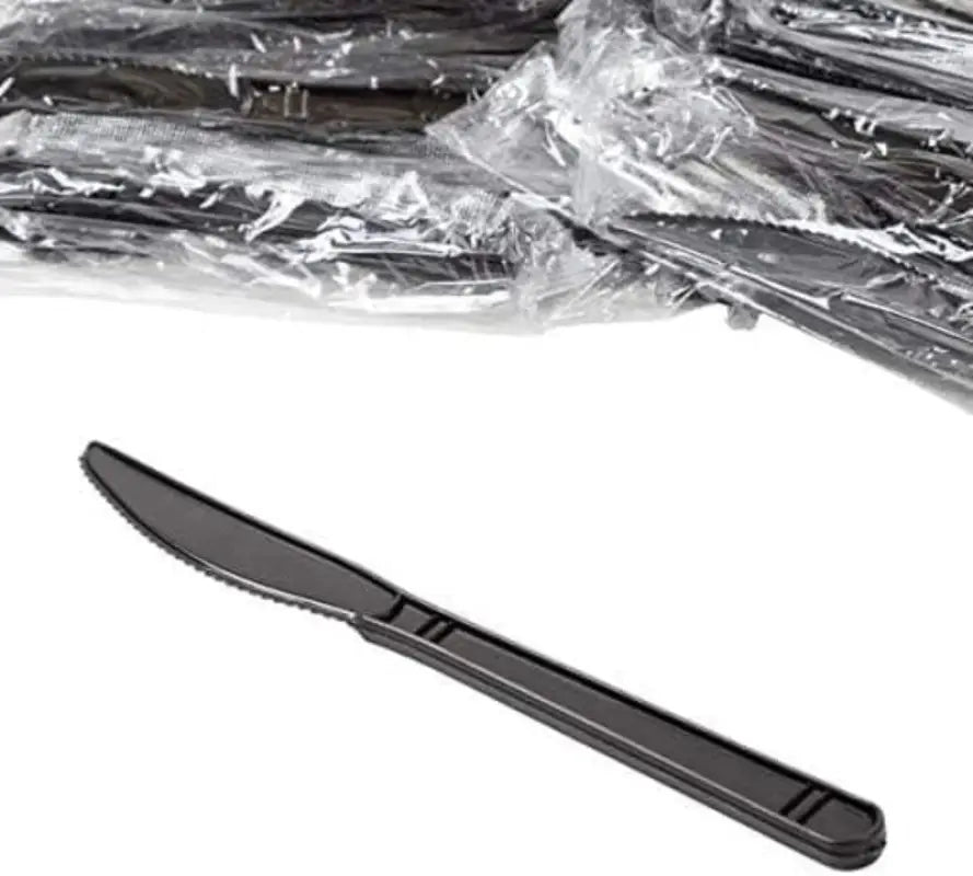 Disposable Knife Wrapped Black 6.2g 1000pcs/ctn - Cutlery