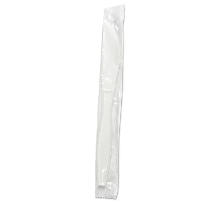 Disposable Knife Wrapped White 6.2g 1000pcs/ctn - Cutlery