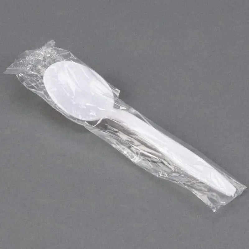 Disposable Soupspoon Wrapped White PP 5.3g 1000pcs/ctn - Cutlery