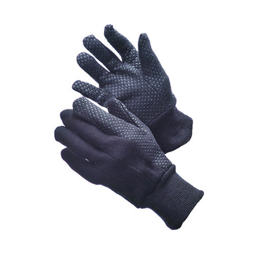 Major Gloves Brown Jersey Work Gloves with PVC Dots
