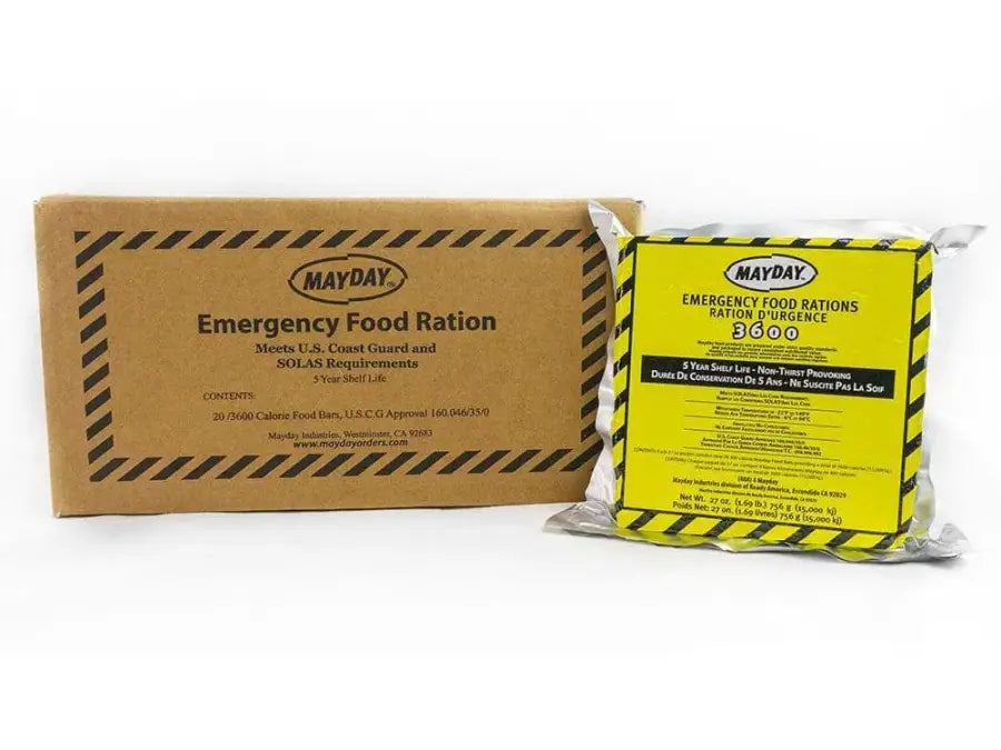 MAYDAY INDUSTRIES 3600-CAL EMERGENCY FOOD BAR RATIONS 20/BOX (C- 304172)