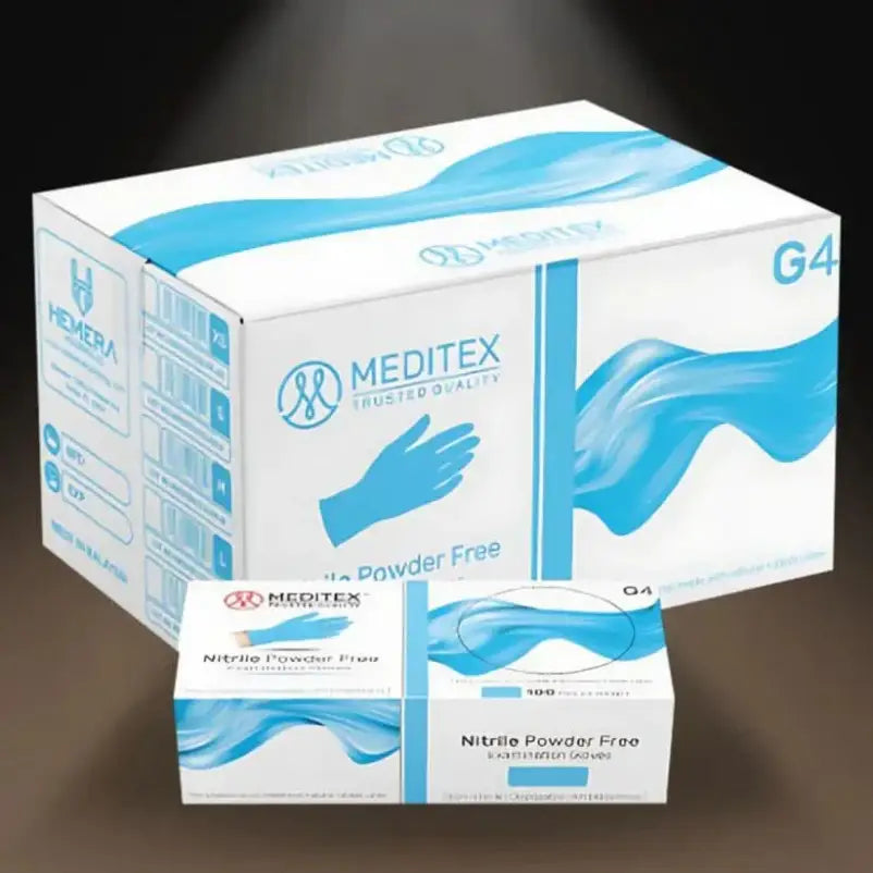 MEDITEX (G4) Blue Nitrile Gloves | 4mil Exam Gloves | Powder Free Gloves CG4B4 - Gloves