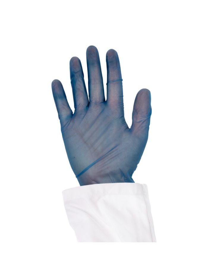 Detectamet Detectaglove Metal Detectable Vinyl Disposable Gloves Blue 100 Count