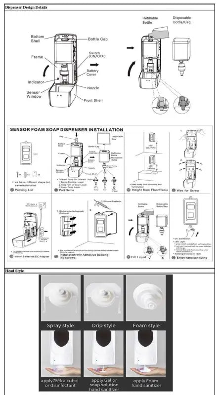 Wall Mount Hand Sanitizer Dispenser - Automatic Hand Sanitizer Dispenser - Hand Sanitizer