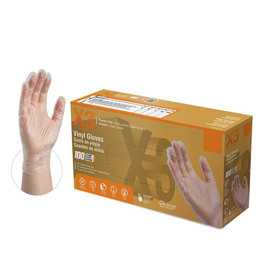 AMMEX Clear Vinyl Industrial Latex Free Disposable Gloves (Case of 1000) - Cetrix Technologies LLC