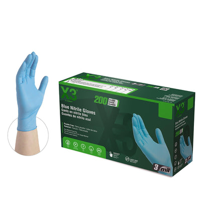 AMMEX Blue Nitrile Industrial Latex Free Disposable Gloves (Case of 2000) - Cetrix Technologies LLC