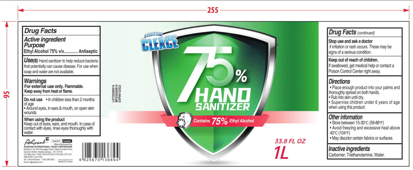 Gel Hand Sanitizer, 1,000ml (33.8 oz.) - (15 bottles per case) - Cetrix Technologies LLC