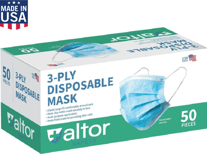 Mask ALTOR - USA Made - Disposable, Level 2, 3-Ply (Case/40 boxes of 50 masks) - Cetrix Technologies LLC
