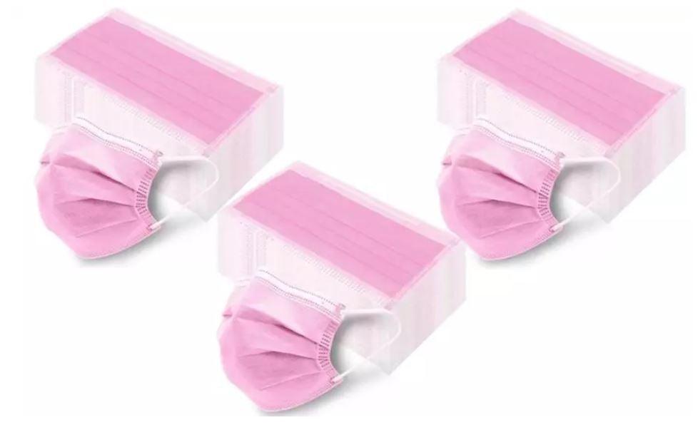 Disposable Face Mask, 3-Ply - Pink (Case/40 boxes of 50 masks) FM-4P - Cetrix Technologies LLC