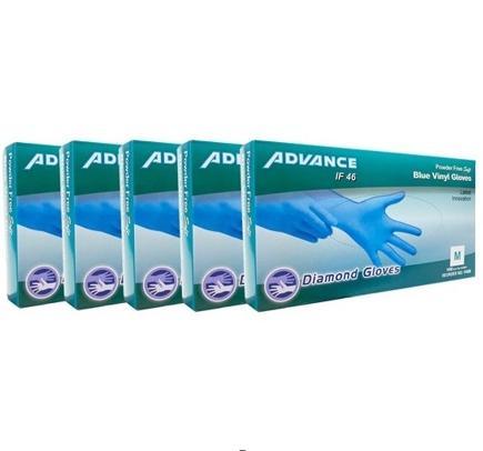 Diamond Advance Blue Vinyl Industrial Gloves (4 Mil), 1000 Gloves/Case - CDV46 - Cetrix Technologies LLC