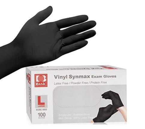 INTCO Black Vinyl Synmax Exam Gloves (3 Mil), 1000 Gloves/Case- SGBE - Cetrix Technologies LLC