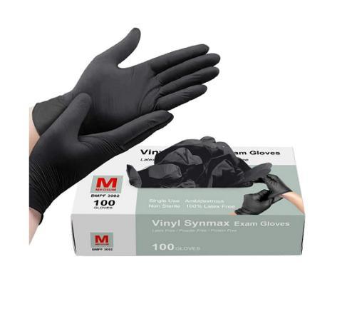 INTCO Black Vinyl Synmax Exam Gloves (3 Mil), 1000 Gloves/Case- SGBE - Cetrix Technologies LLC