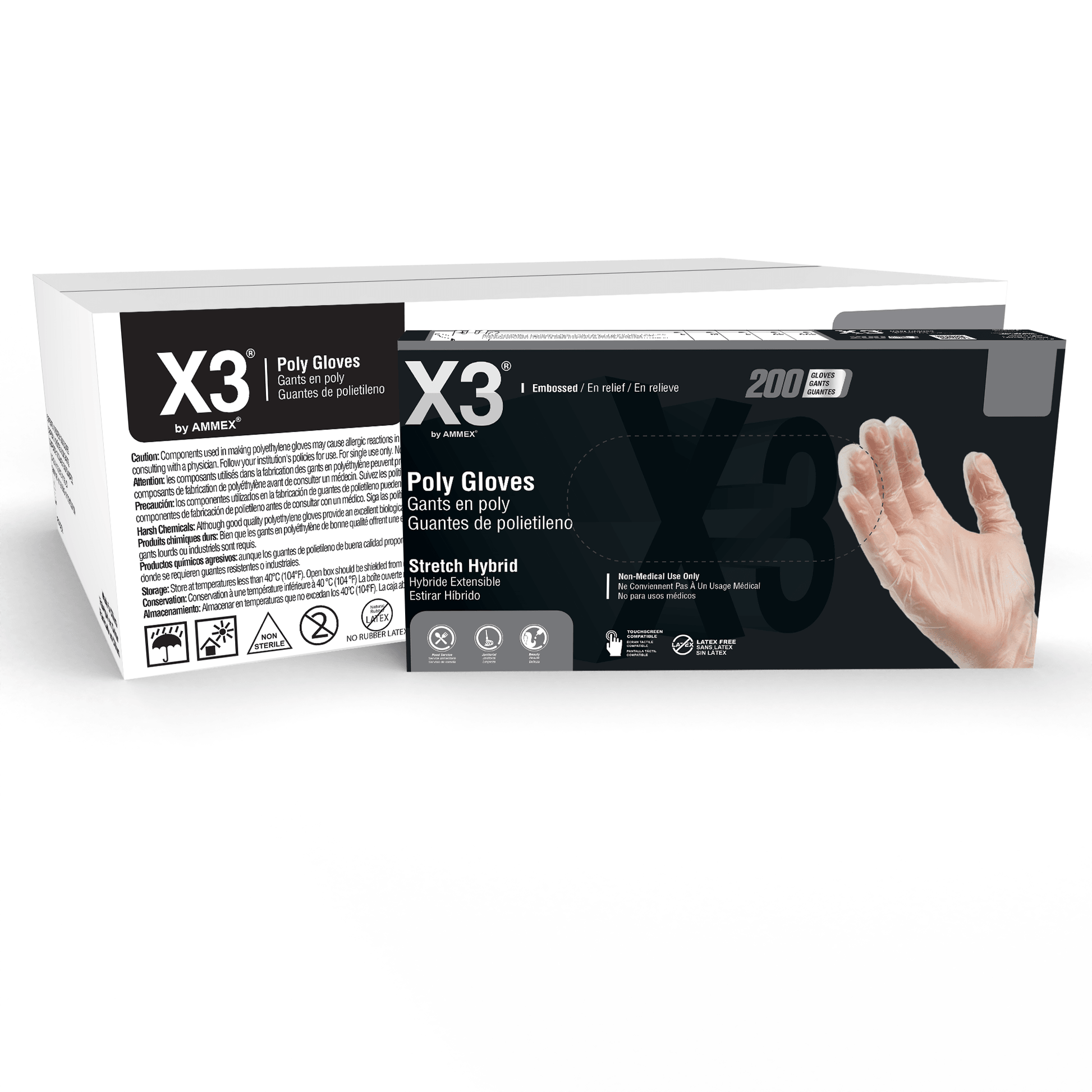 AMMEX 200 Clear TPE Ind Glove (Case of 2000) - Cetrix Technologies LLC